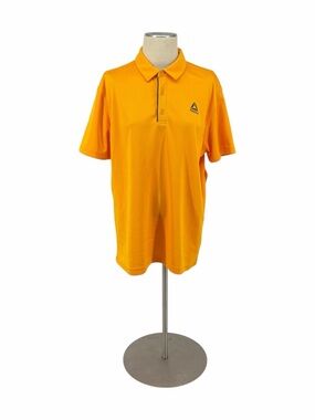 Reebok Men’s Mustard Yellow Performance Polo Shirt Short Sleeve Athletic